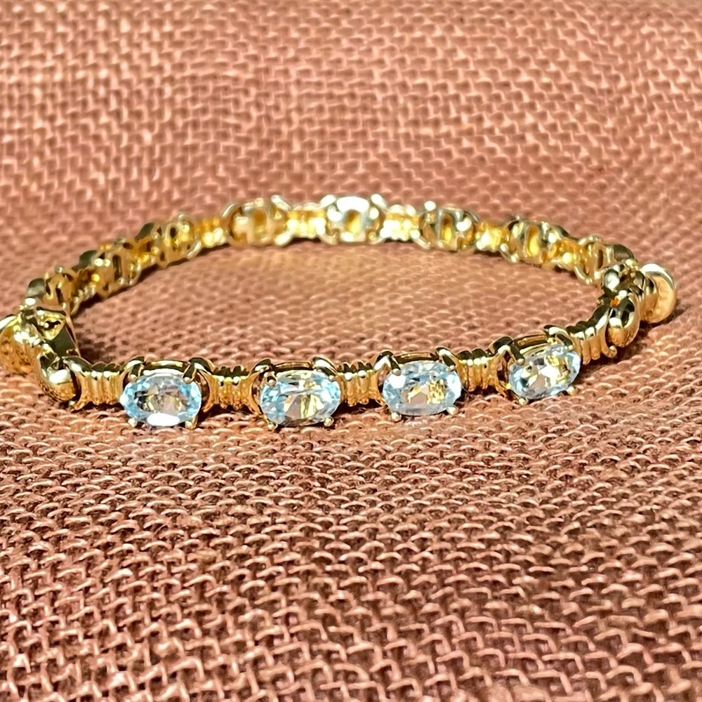 Vintage Silver Aquamarine Bracelet